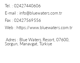 Blue Waters Club iletiim bilgileri